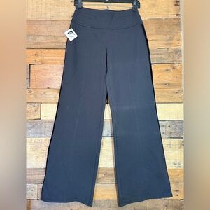 Athleta Wide Leg Pants Black size Small, Velvet Strip Down Side‎ of Legs.
